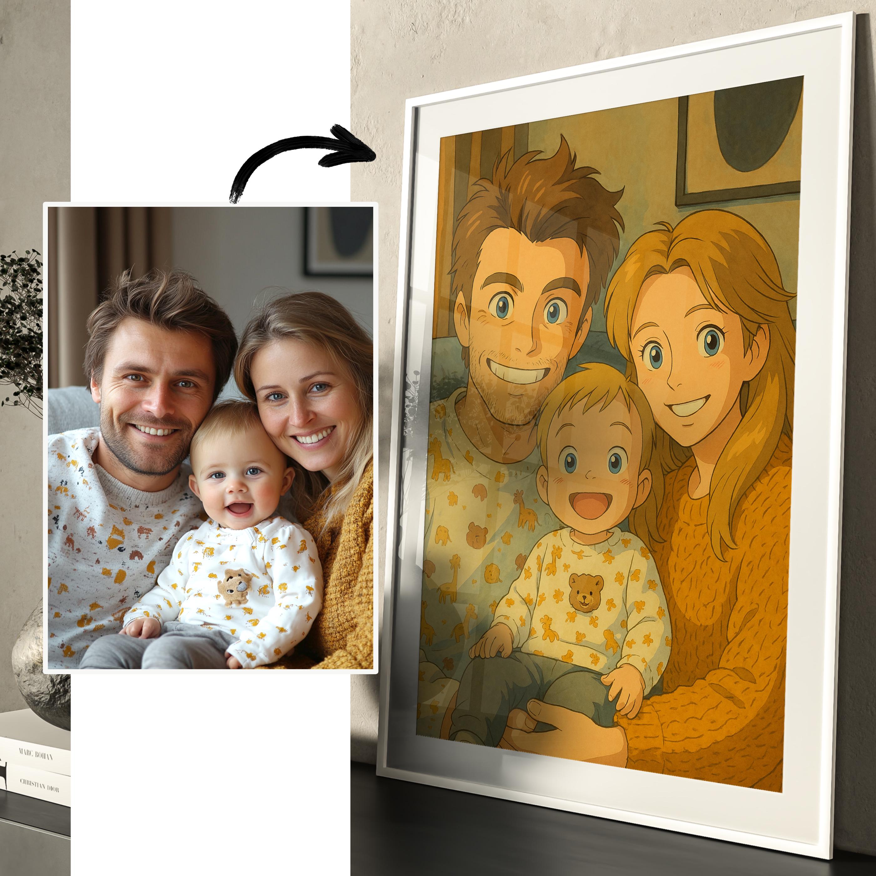Turn Your Love Into Art  Custom Anime Portrait | Studio Ghibli Style, Personalized Illustration - Wall Art