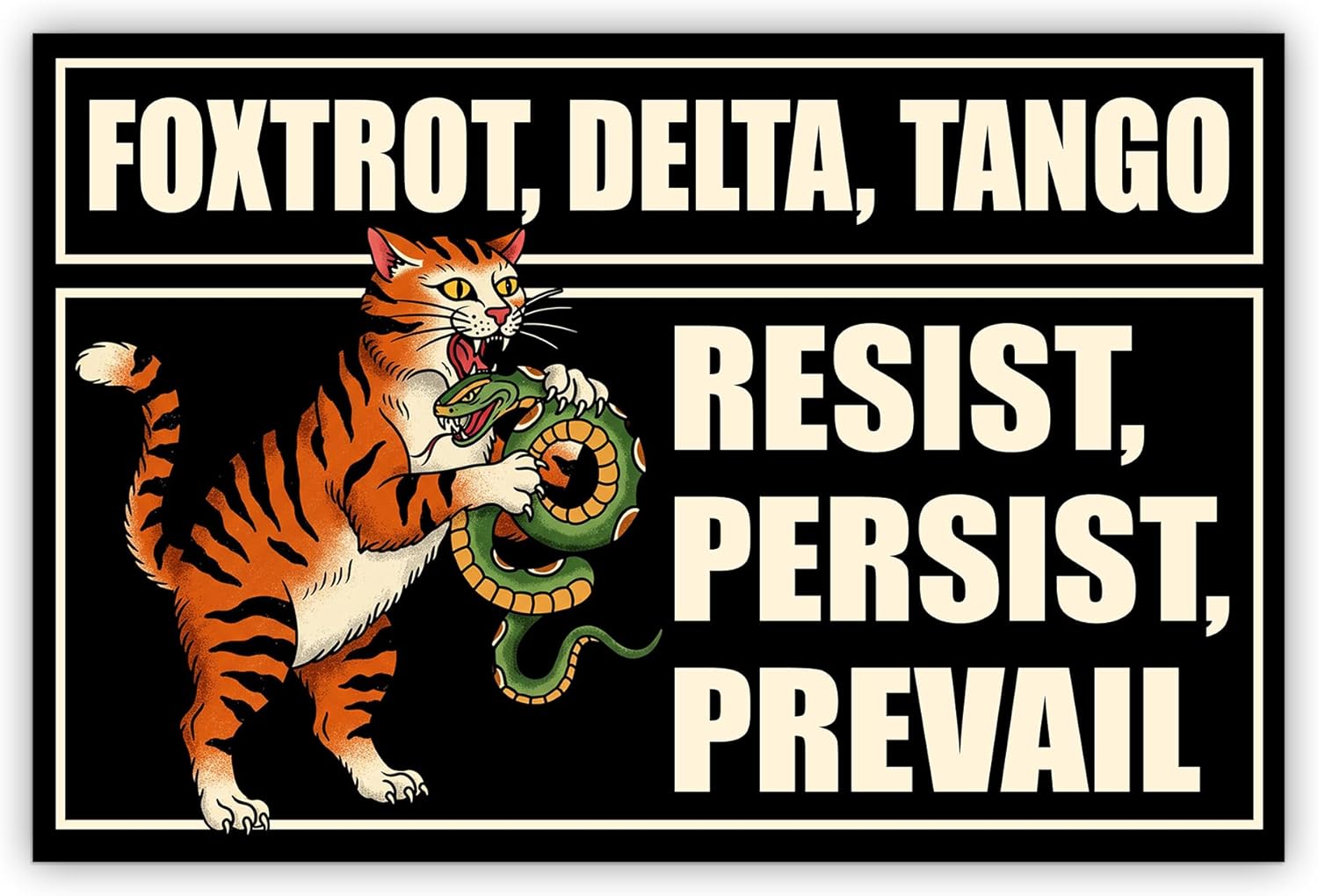 [18"x12"] Foxtrot Delta Tango Yard Sign Resist Persist Prevail Resist Hate Racism Lawn Sign