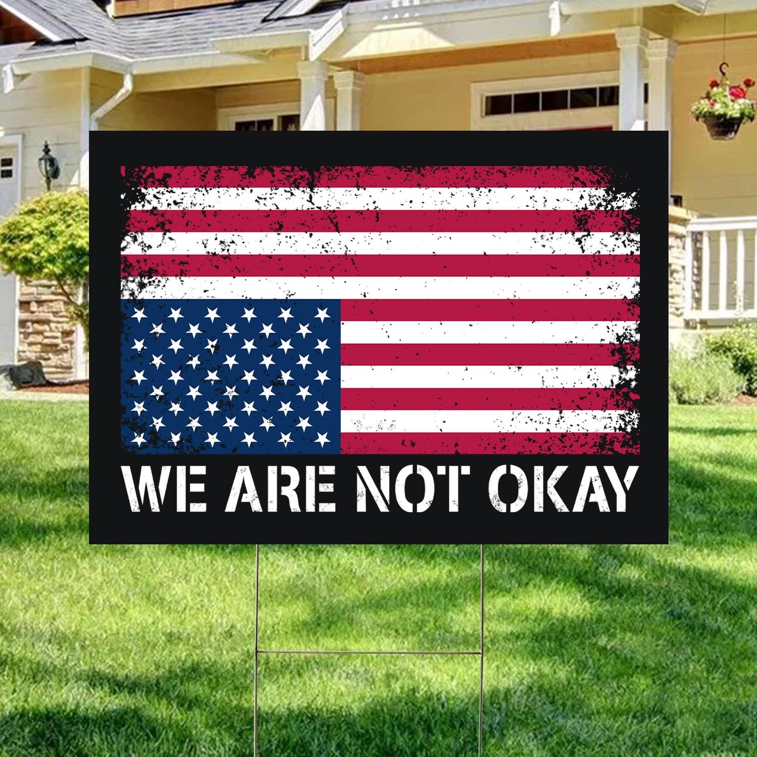 Hands Off Protest Yard Sign, Social Security Sign, Political Sign, Medicare Sign