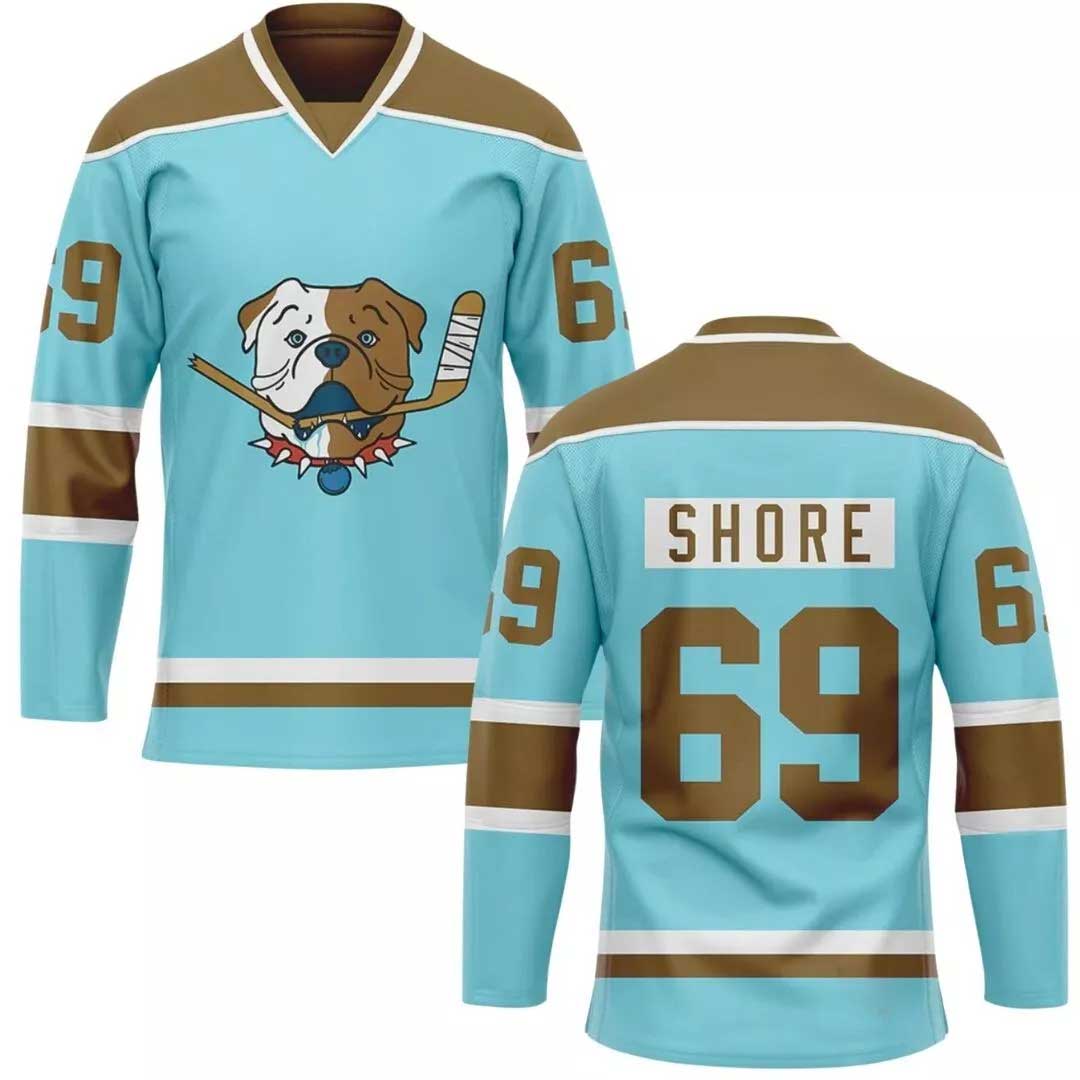 Tronx Blueberry Bulldogs Blue Shore 69 Series Adult Senior Fan Hockey Jerseys