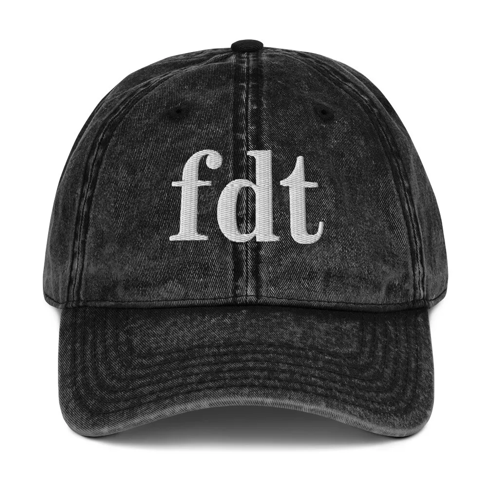 Fdt Anti Trump Hat (embroidered Vintage Cotton Twill Cap) Foxtrot Delta Tango