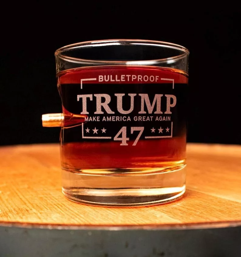 Benshot "trump 47" Bulletproof Rocks Glass