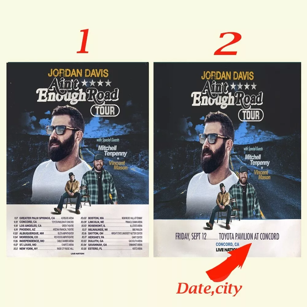 Jordan Davis 2025 Tour Dates Ain't Enough Road Tour  Poster