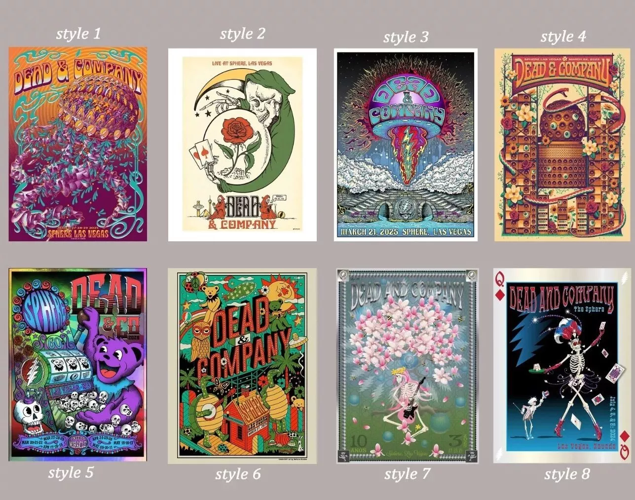 Dead &amp; Company Dead Forever 2025 Sphere Las Vegas Poster