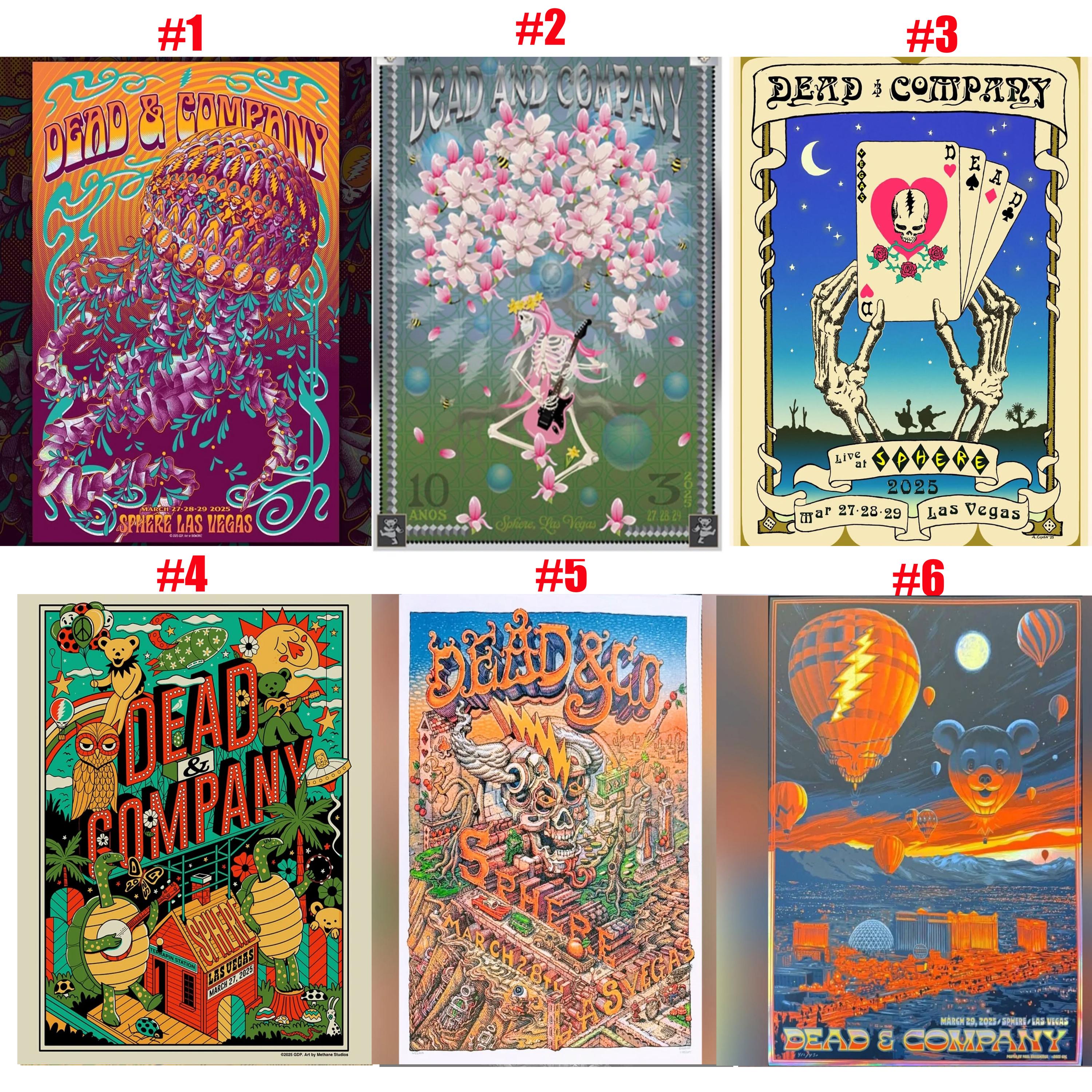 Custom Dead & Company March 27th 28th 29th 2025the Sphere Las Vegas Poster