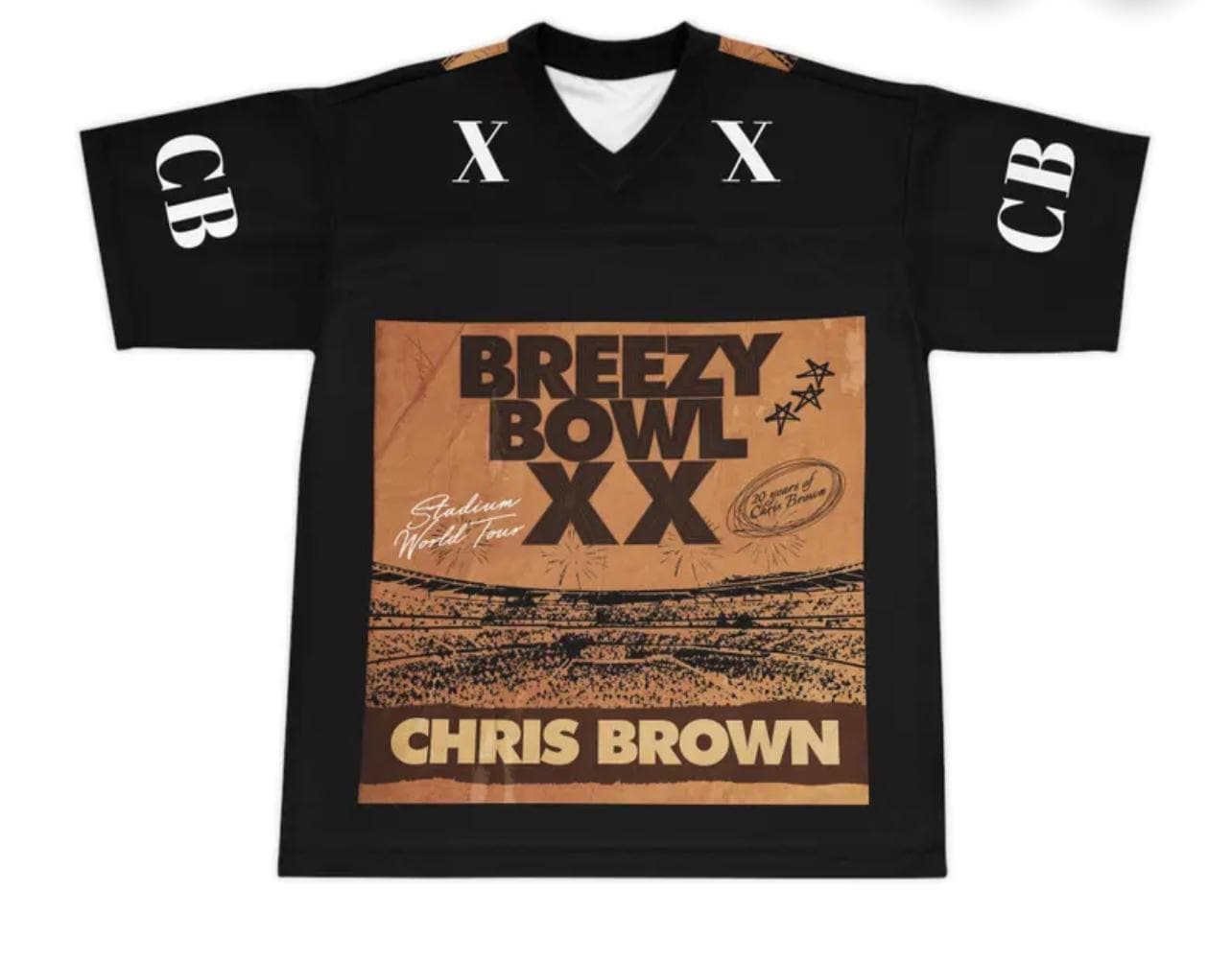 Chris Brown 2025 Breezy Bowl Tour Football Jerseys