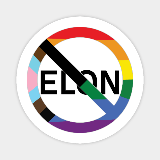 No Elon (equality Rainbow) - Anti Elon Musk - Car Magnets