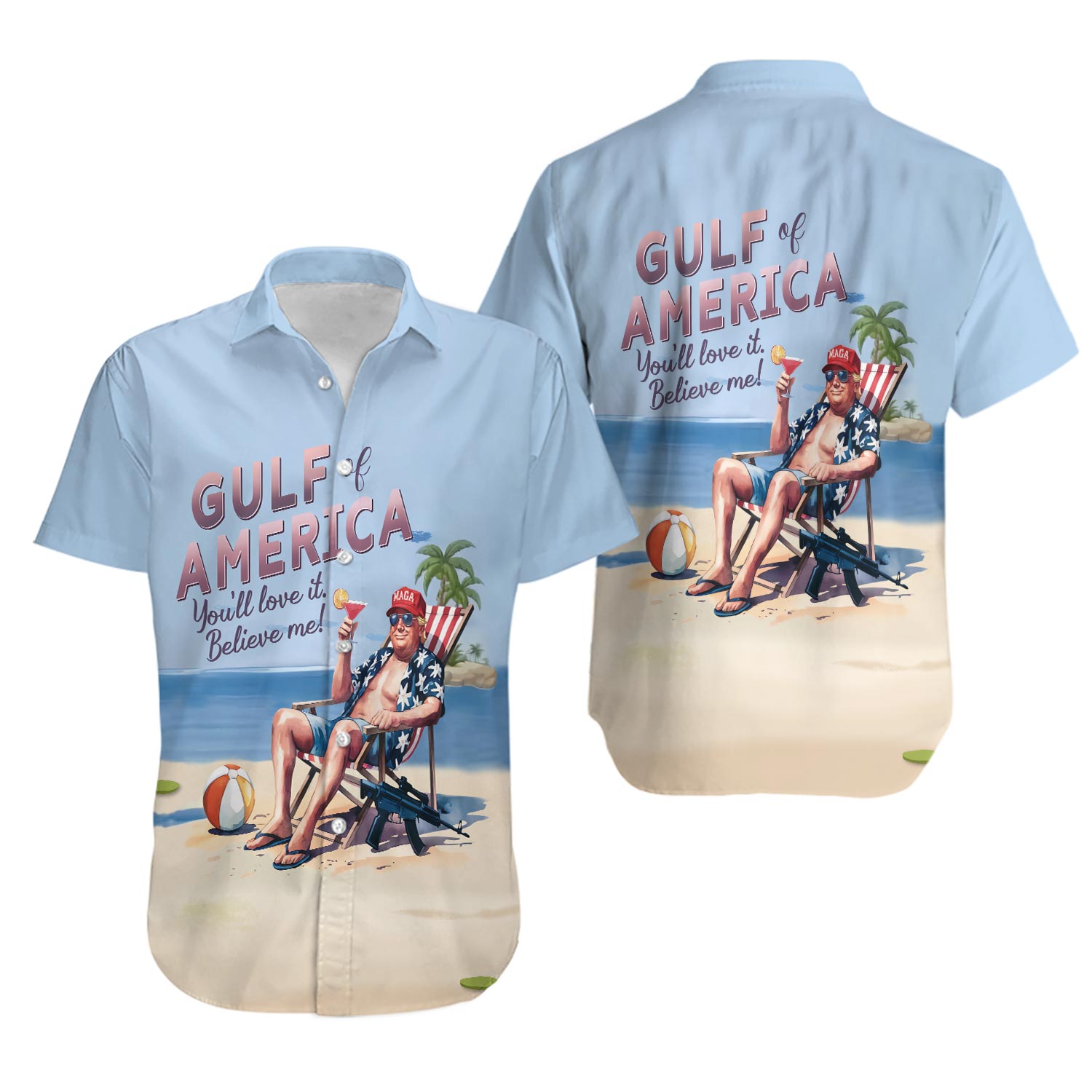 Gulf Of America Trump You Will Love It Hawaiian Shirt Casual Button Down Shirt