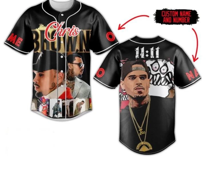 1111 Tour Best Of Chris Brown Personalized Baseball Jersey  New 3d Gift