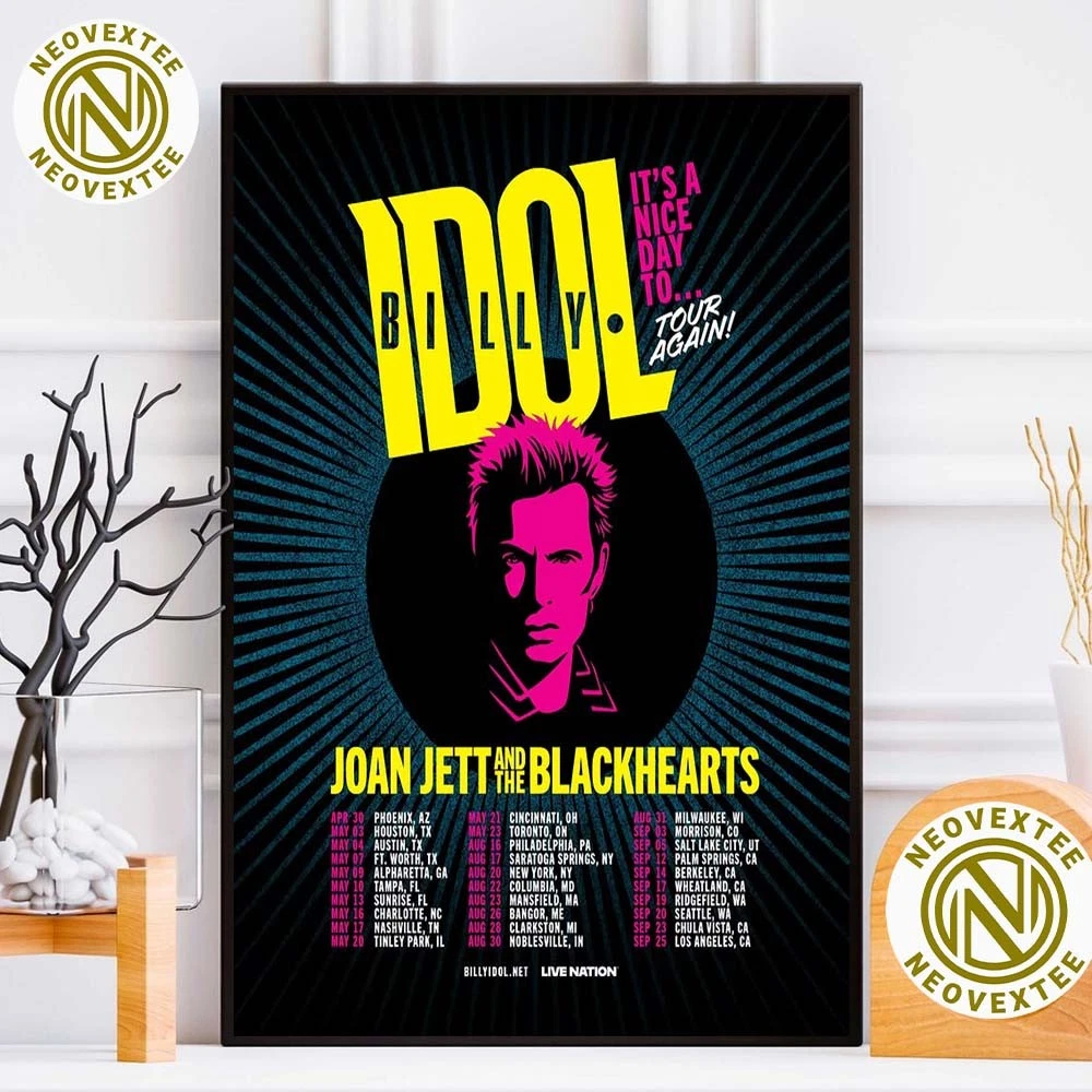 Billy Idol It’s Nice Day To Tour 2025 With Joan Jett And The Blackhearts Poster