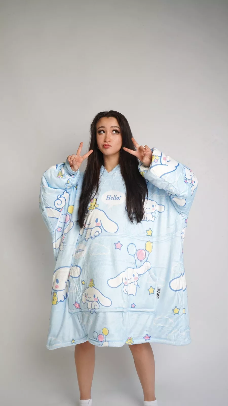 Cinnamoroll Blanket Hoodie Sherpa Fleece Blanket Hoodie