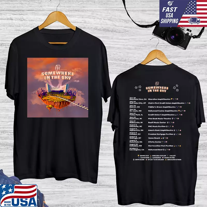 Somewhere In The Sky Tour 2025 Ajr Band 2 Sided T Shirt