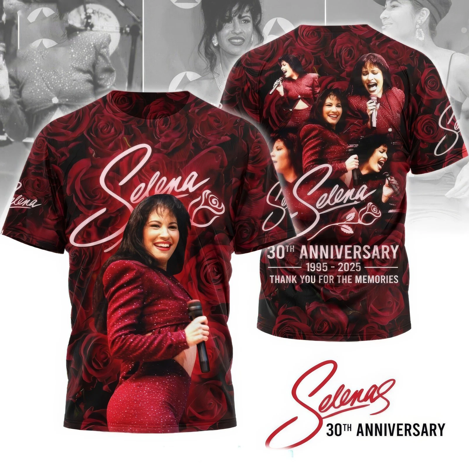 Selena 30th Anniversary 1995 2025 Thank You 3d T Shirt