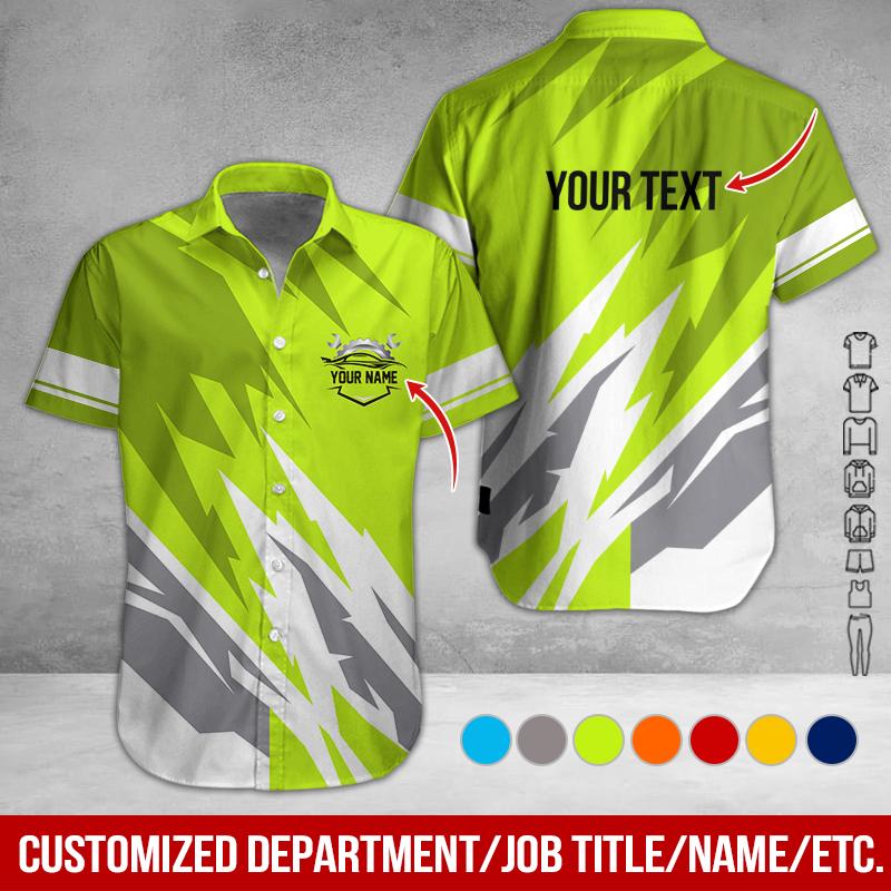 Personalized Mechanic Work Shirt, Job Title And Department Hawaii Shirt