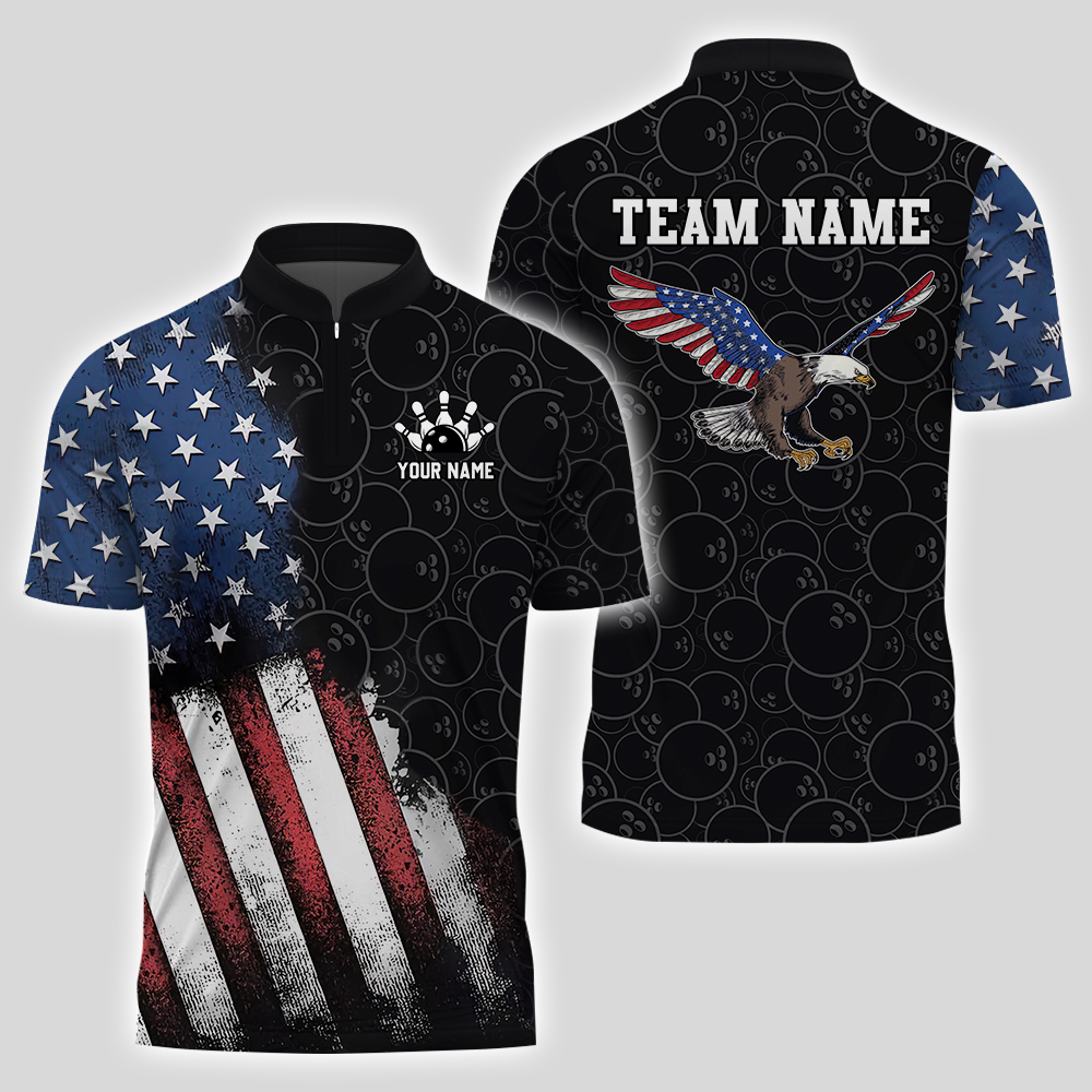 American Bowling Shirt Custom Bowling Team Jersey Bowling For Men