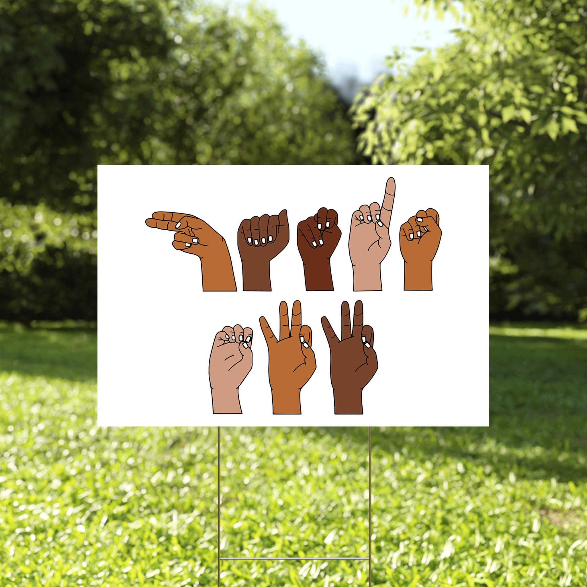 Hands Off Yard Sign, Sign Language Hands Off Anti Trump Fdt Doge Democrat Banner, Anti Oligarchy Resist 8647 Yard Protest Political Outdoor