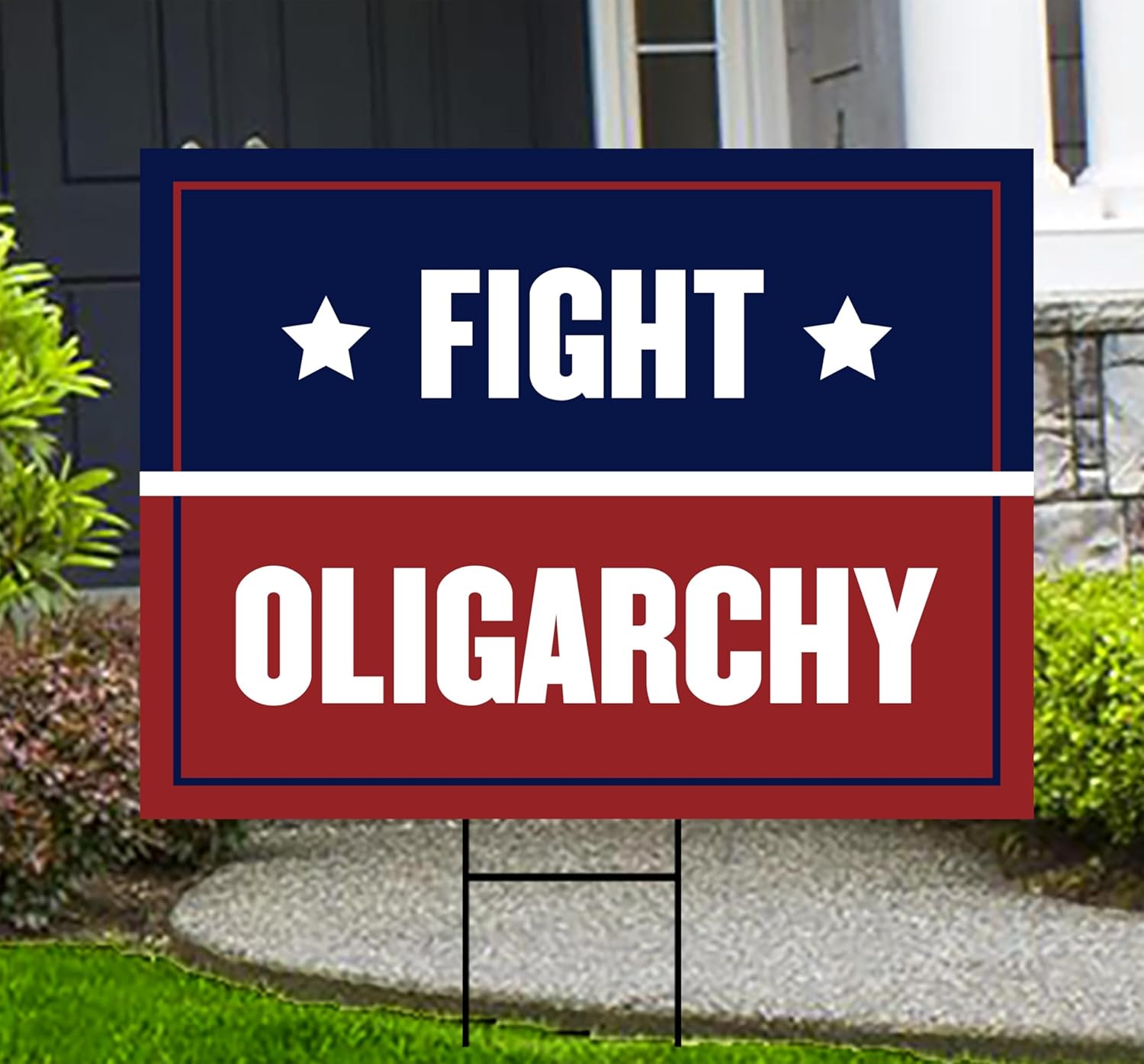 Fight Oligarchy Yard Sign - Resist Hate Lawn Sign, Anti-trump Sign, Resist Racism