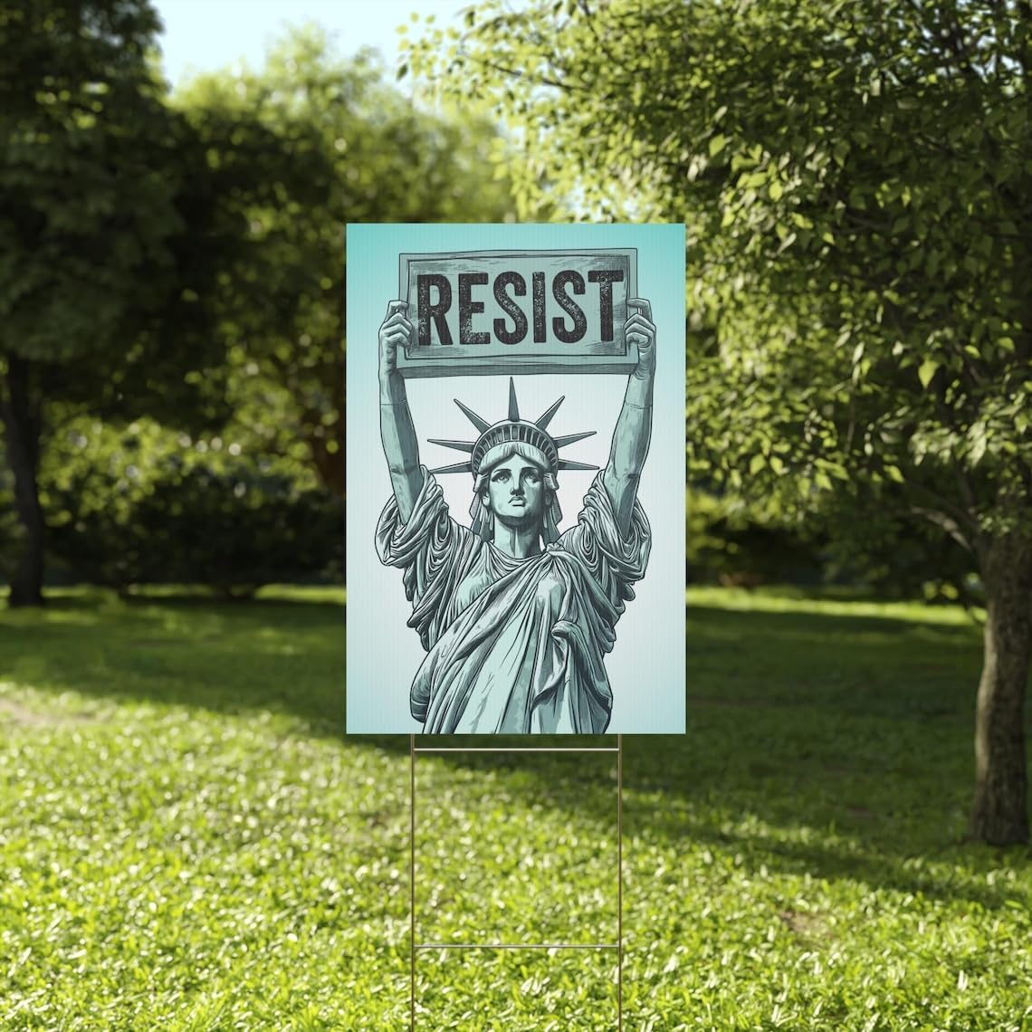 Statue Of Liberty Resist Yard Sign - Resist Hate Lawn Sign, Anti-trump Sign