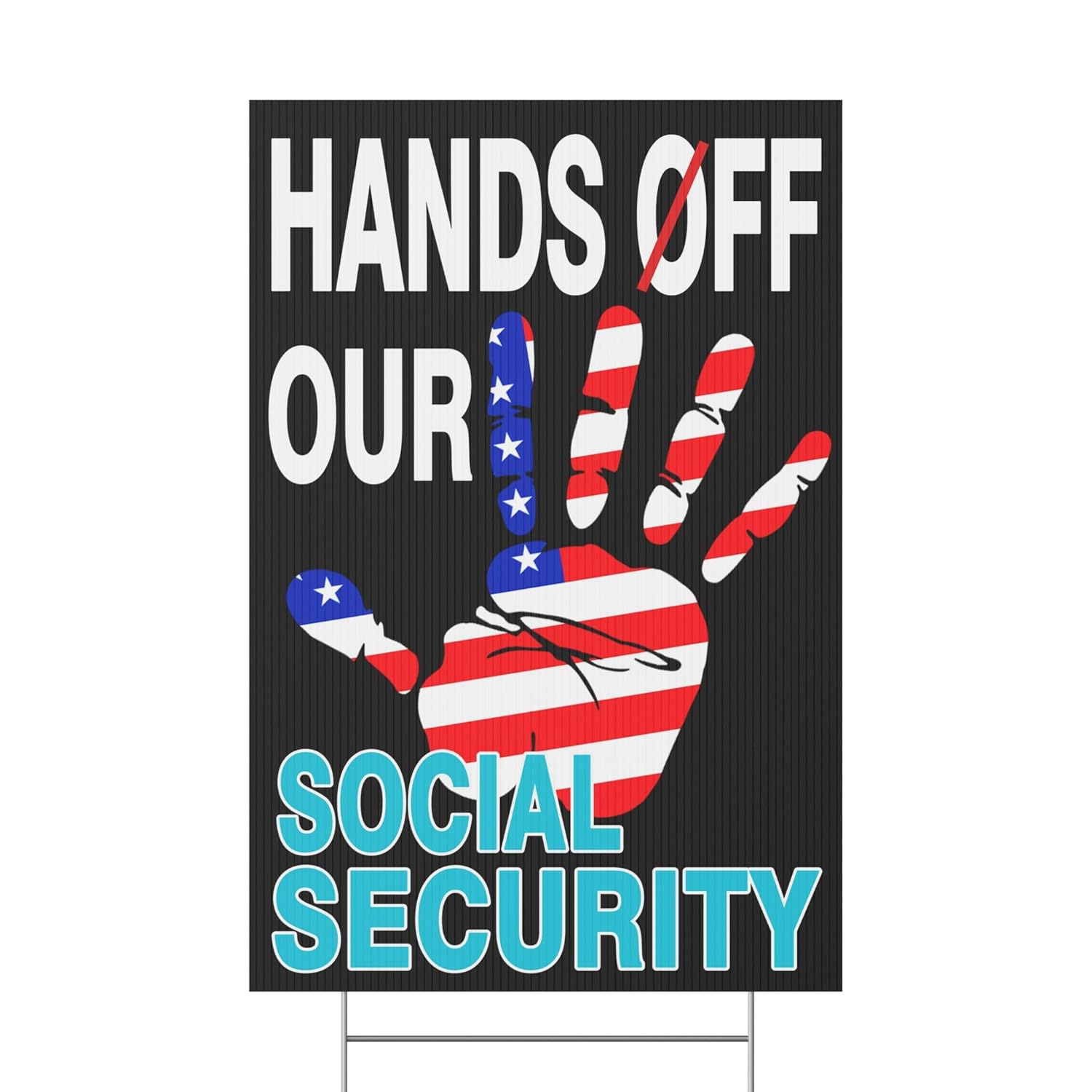 Hands Off Our Democracy Yard Sign – Double-sided Protest Sign For Political Rally