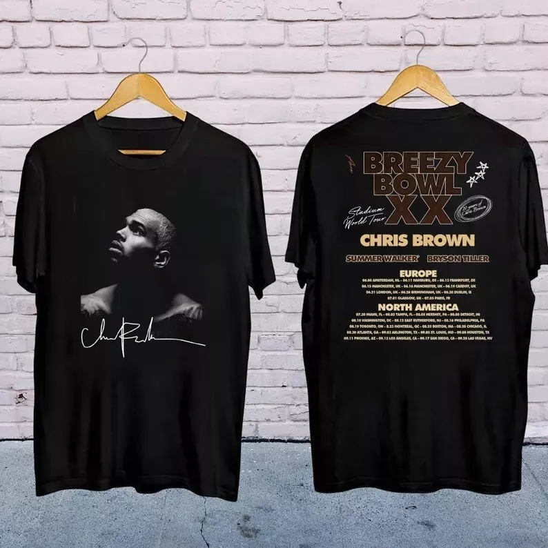 Chris Brown Signatures Shirt, 2025 Chris Brown Breezy Bowl Xx Tour T-shirt