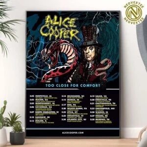 Alice Cooper Tour 2025 Poster - Spring &amp; Summer Dates - Home Decor Canvas