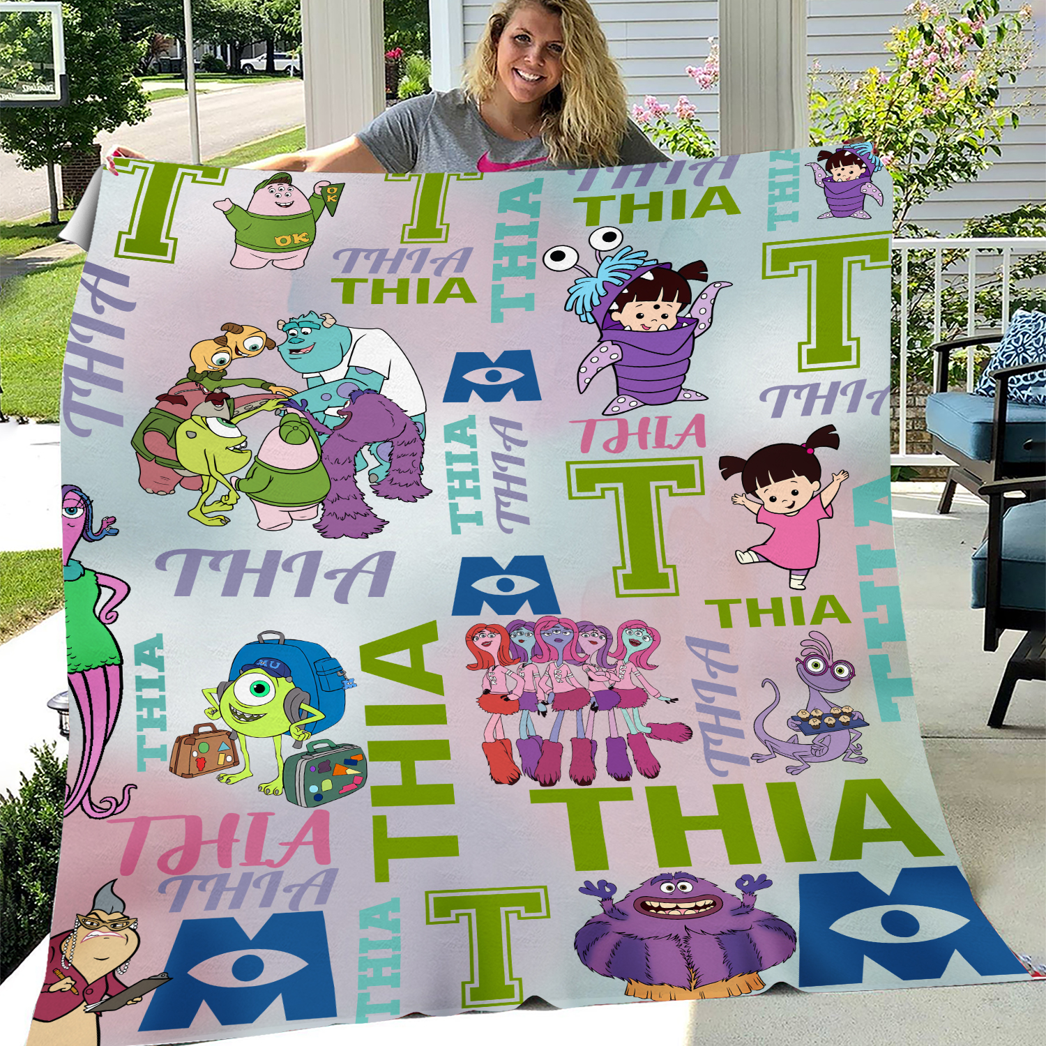 Monster Blanket, Personalized Monster Baby Blanket, Monster Baby Blanket