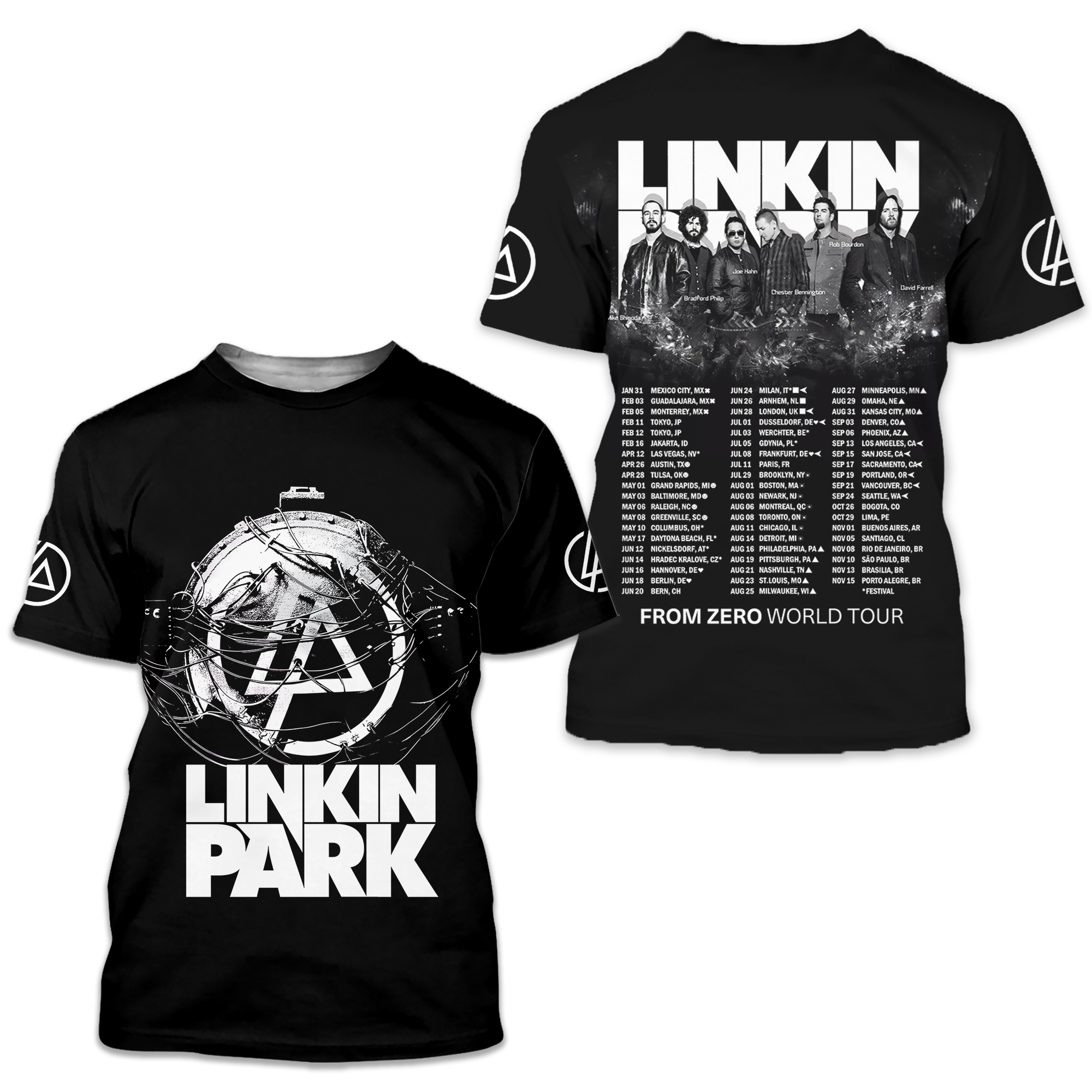 Linkin Park 2025 Tour Date 3d T-shirt, Unisex All Size, Gift For Men And Women