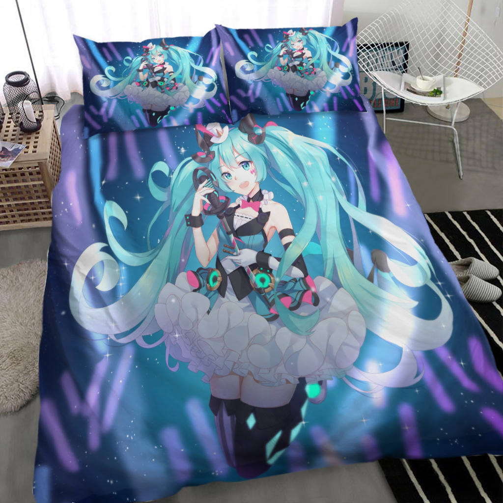 Miku Hatsune Anime Bedding Bedding Setting Ceiling Cover Bedding