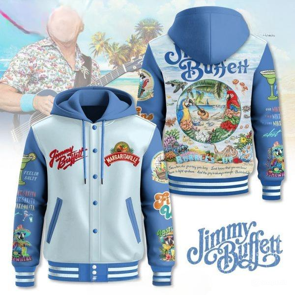 Jimmy Buffett Hooded Varsity Jacket, Fan Gifts