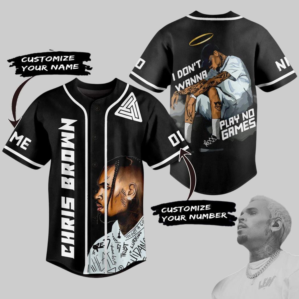 Chris Brown Breezy Bowl Xx Tour 2025 Jersey, Chris Brown 2025 Concert Baseball Jesey