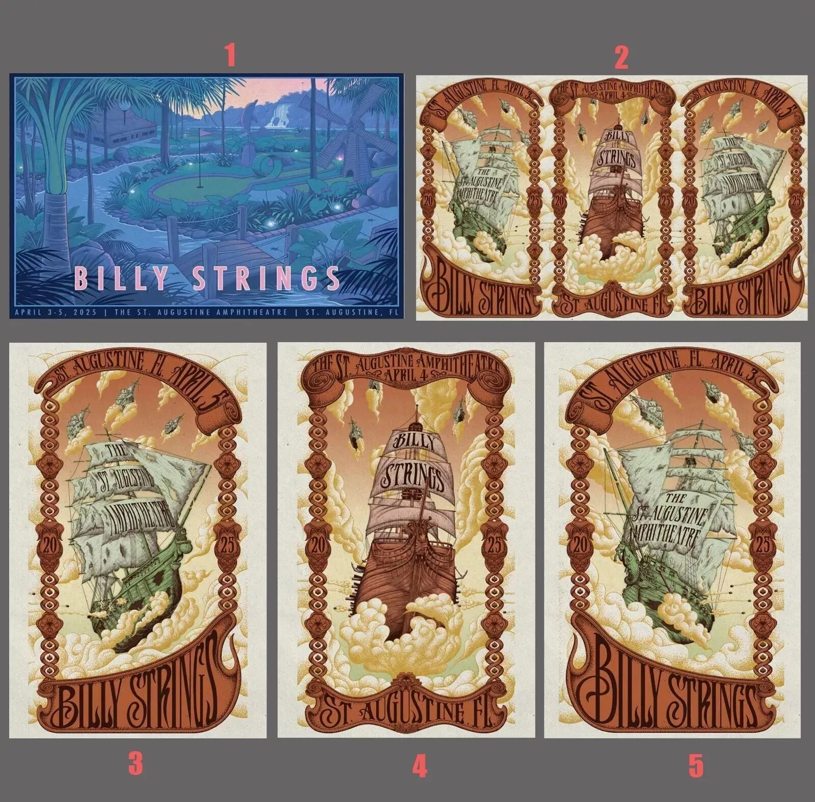 Custom Billy String Apr 3-5 2025 In St. Augustine, Fl Tour Poster