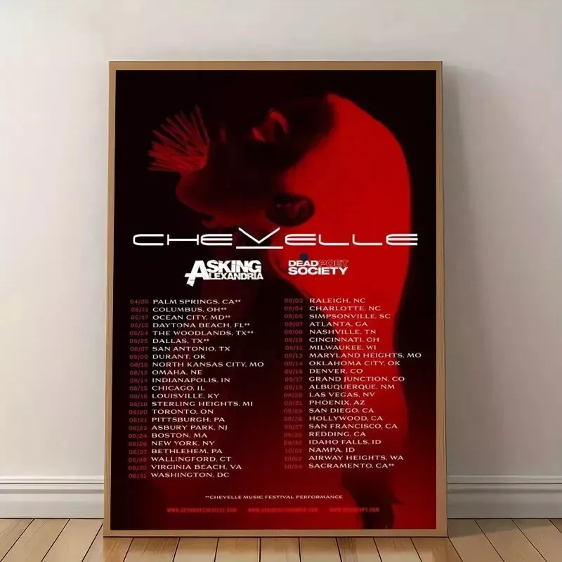 Chevelle Band Tour 2025 Dates List Start On April 20 In Palm Springs Ca Poster