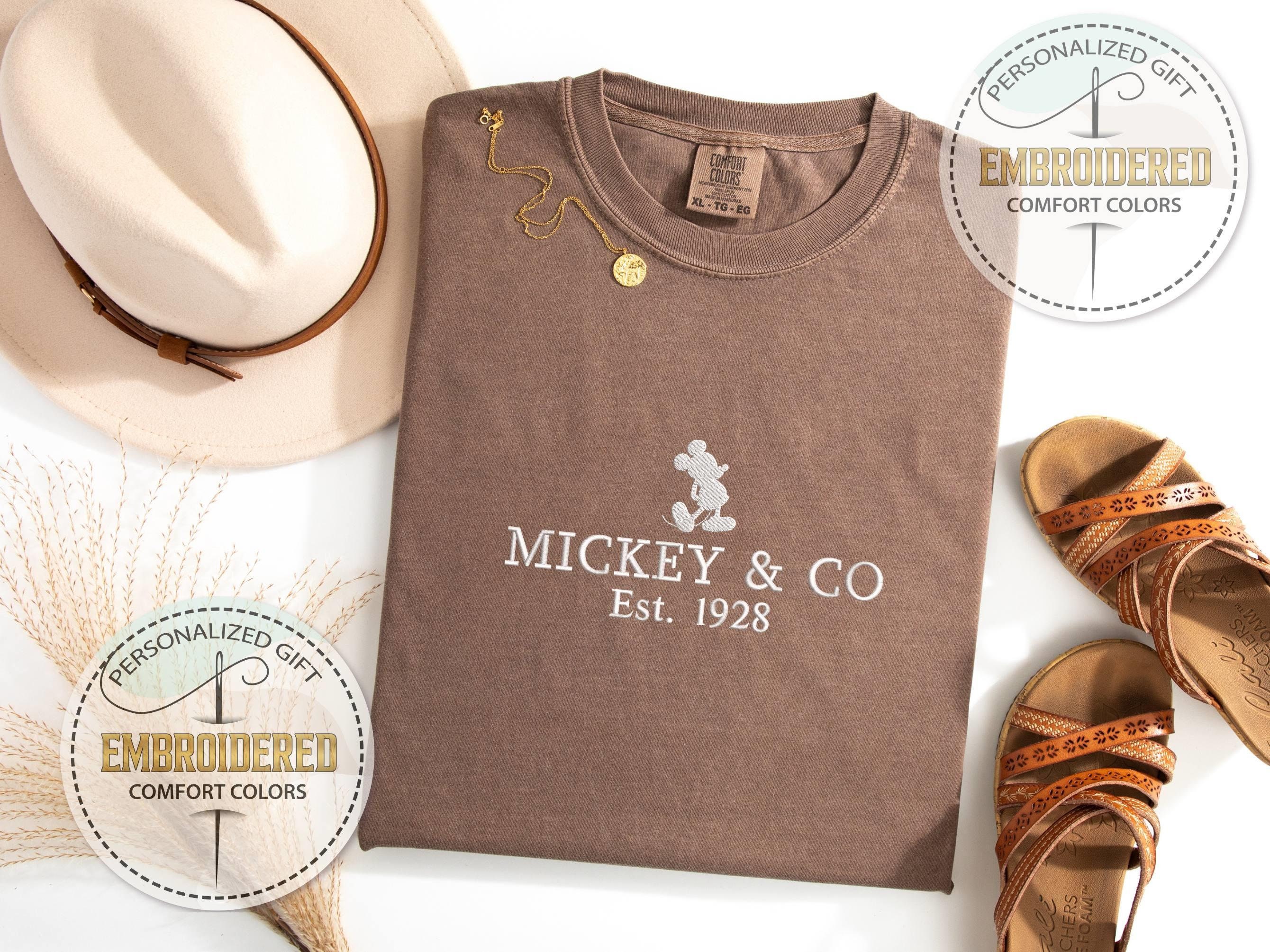 Embroidery Comfort Colors, Embroidered Mickeyy & Co Est. 1928 Shirt