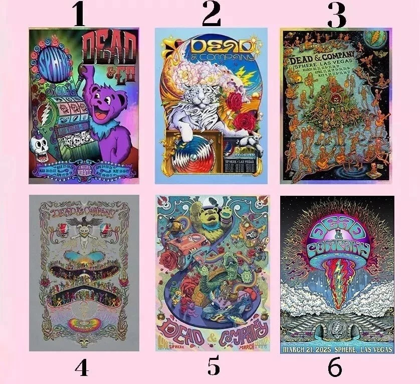 Dead &amp; Company Sphere Las Vegas, Nv Mar 28 2025 Tour Poster