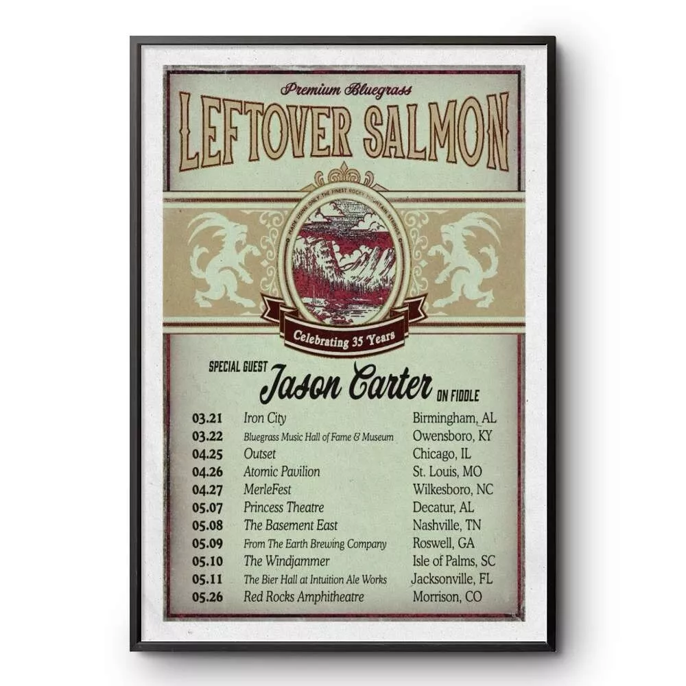 Poster Leftover Salmon And Jason Carter Spring Tour 2025