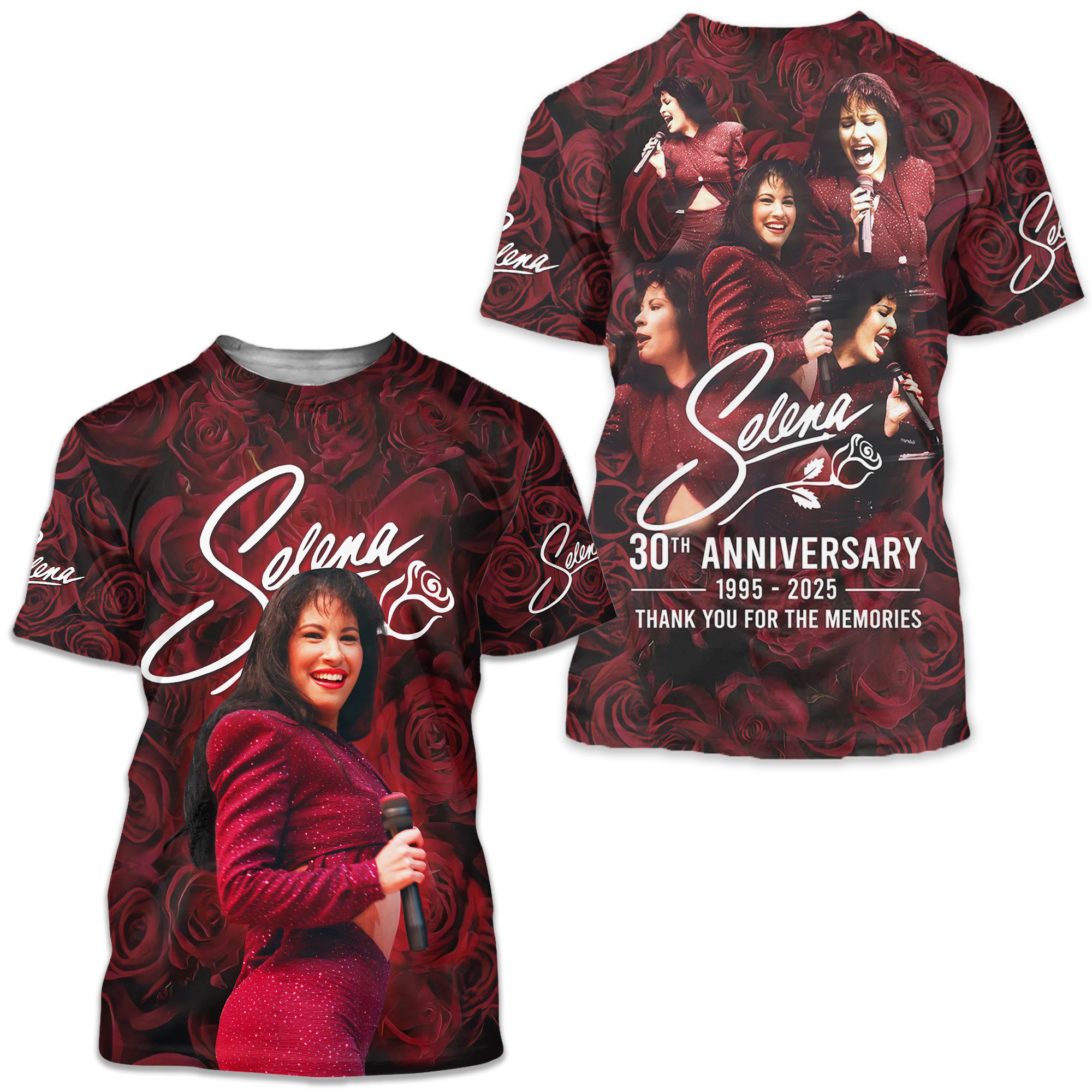 Selena 30th Anniversary 1995-2025 Thank You 3d T-shirt