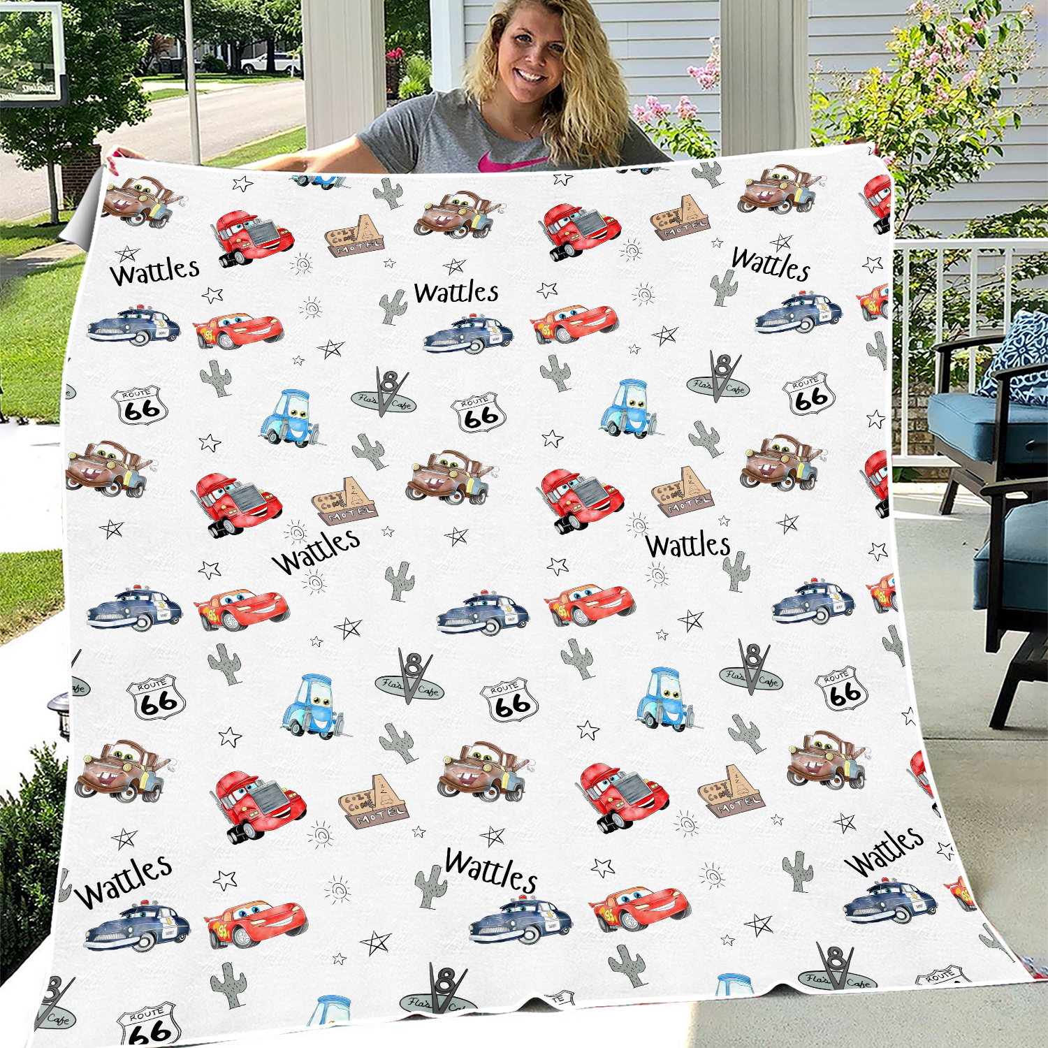 Route 66 Carss Velveteen Plush Blanket, Kids Blanket