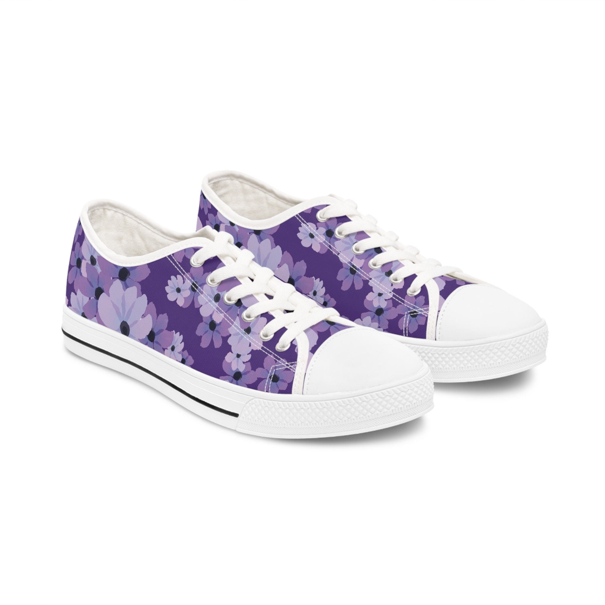 Purple Flower Women's Low Top Sneakers