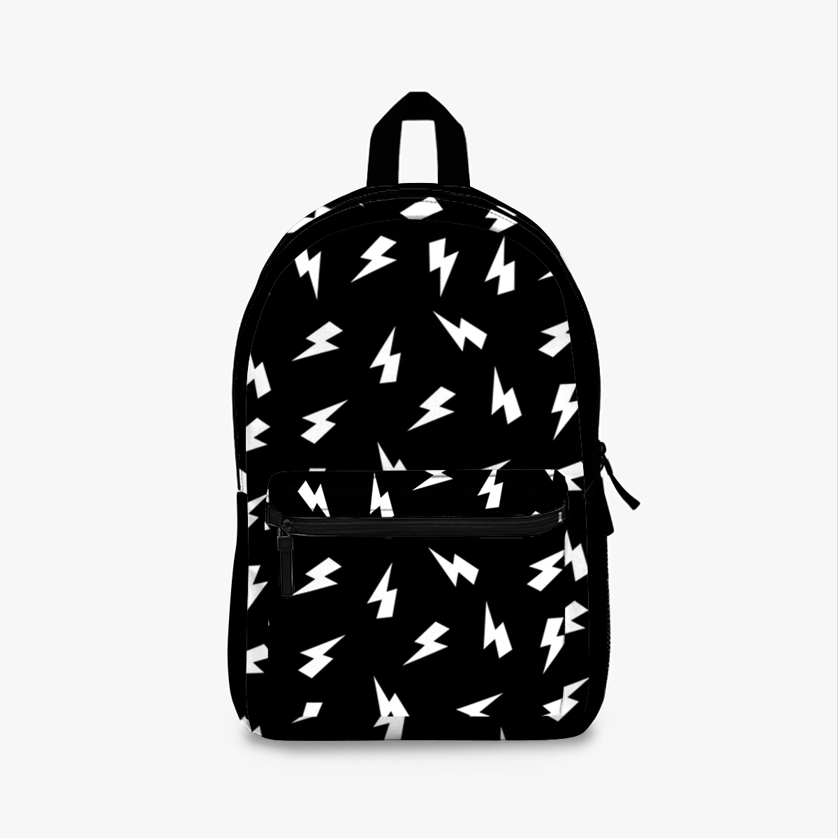 Black And White Lightning Thunder Bolt Pattern Backpack