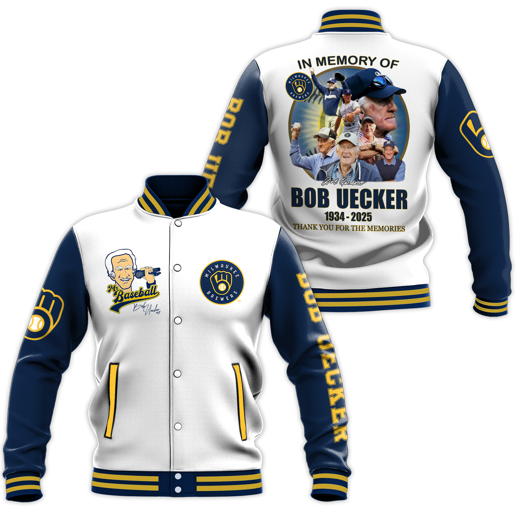 In Memory Of Bob Uecker 1934-2025 Baseball Jacket