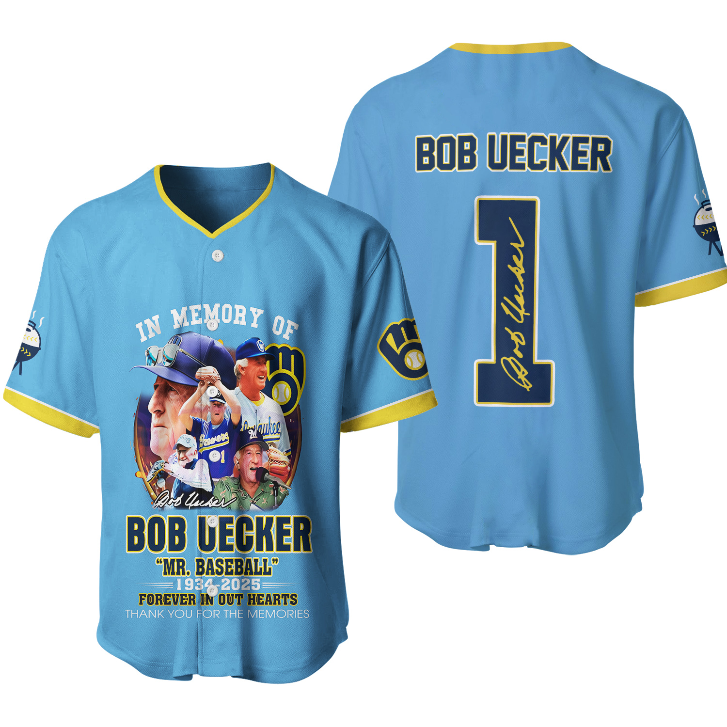In Memory Of Bob Uecker Baseball Jersey