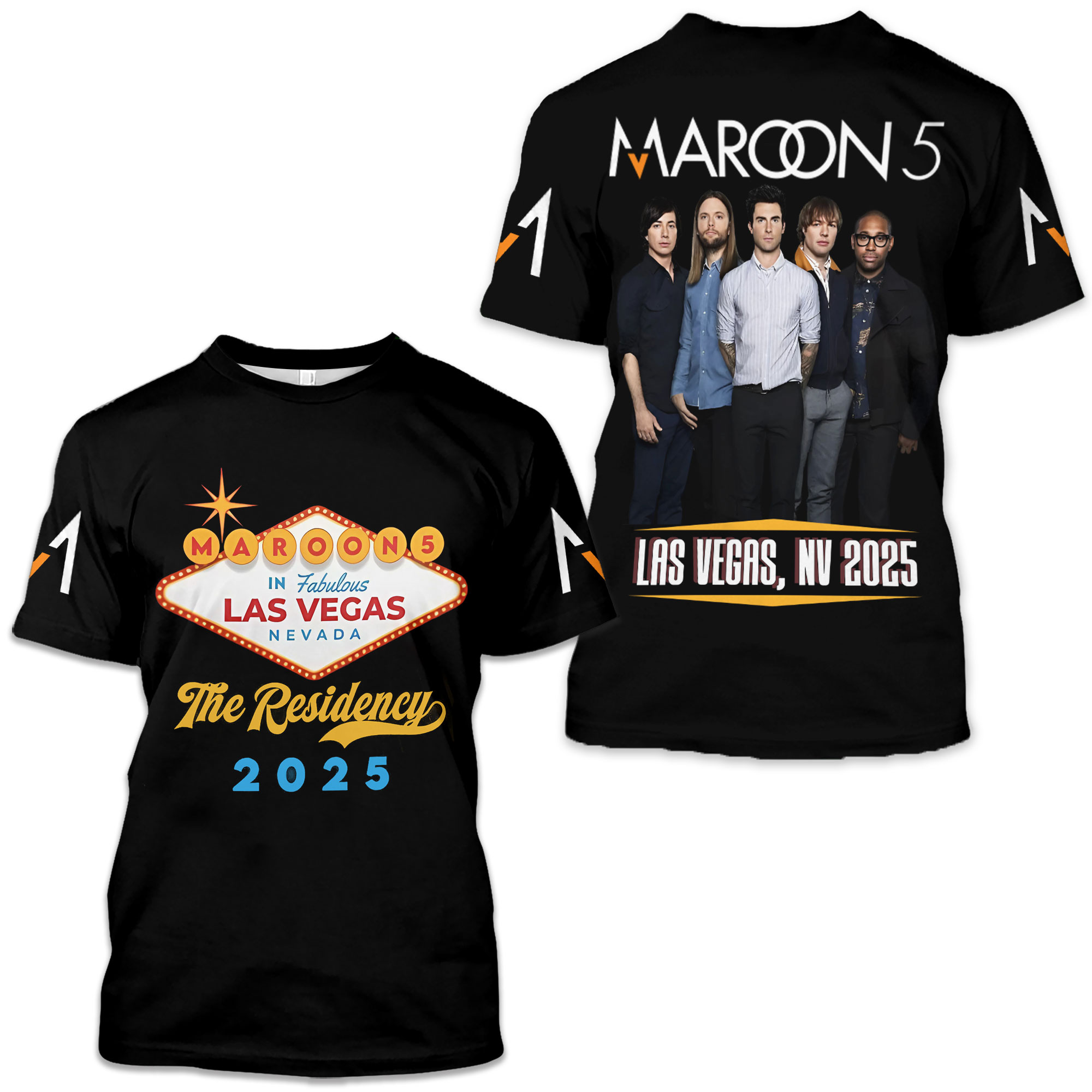 Maroon 5 The Residency 2025 Tour 3d T-shirt