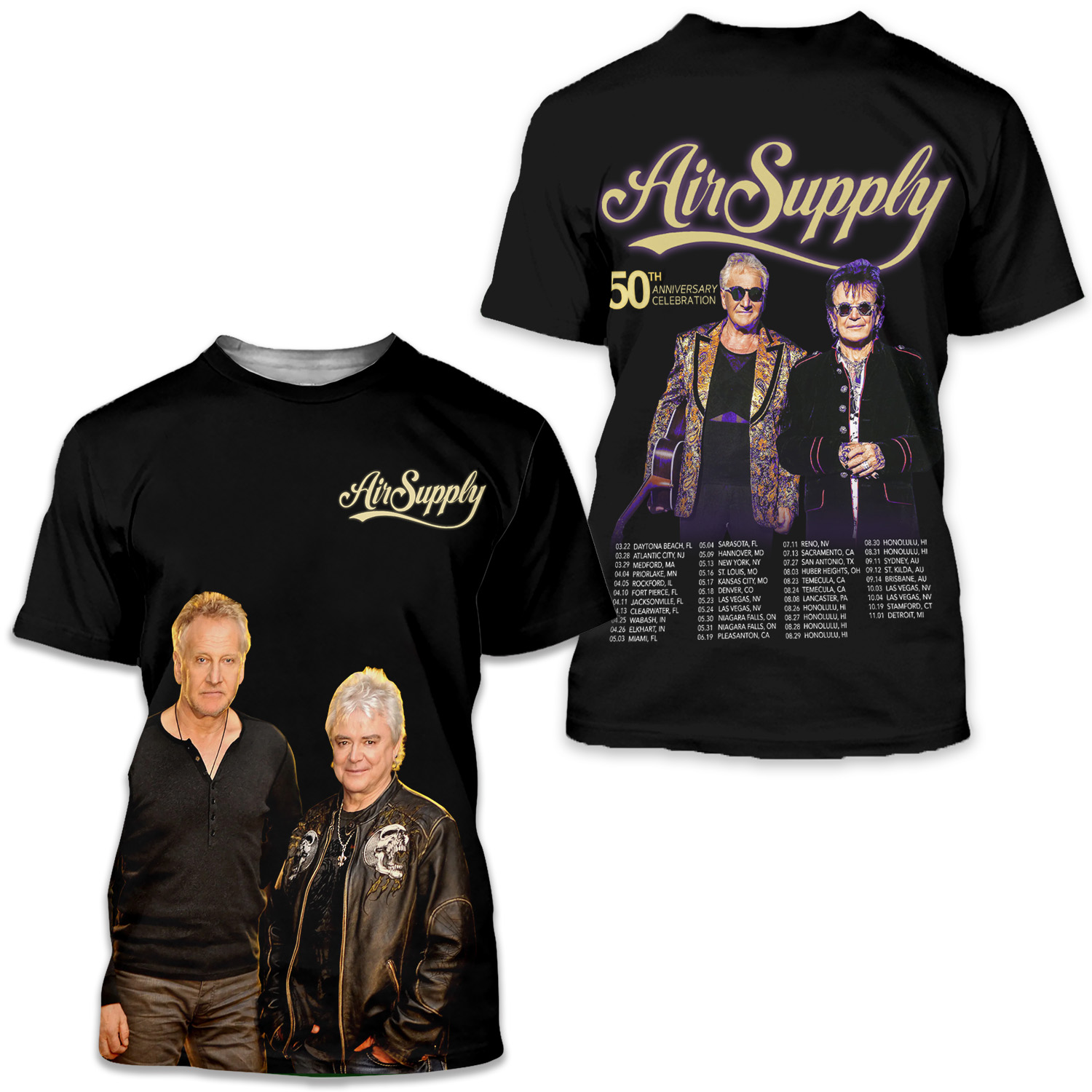 Air Supply 50th Anniversary Celebration 3d T-shirt