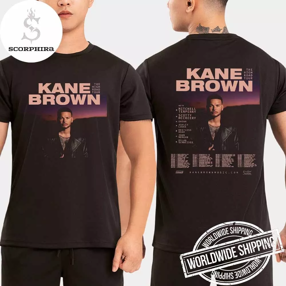 Kane Brown The High Road Tour Dates 2025 Fan Gifts Two Sides Unisex T-shirt
