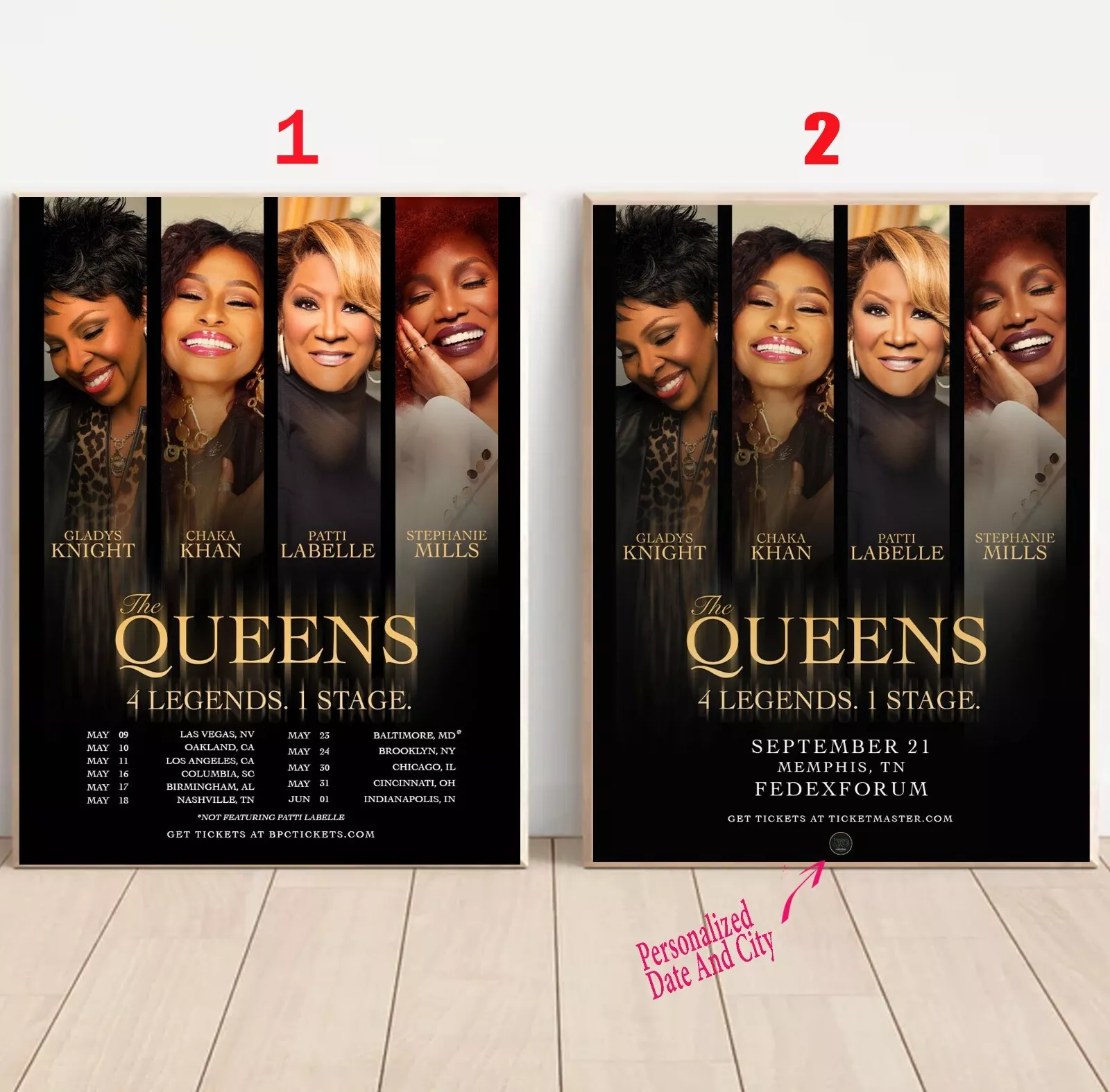 Custom The Queens 4 Legends 1 Stage 2025 Tour Poster