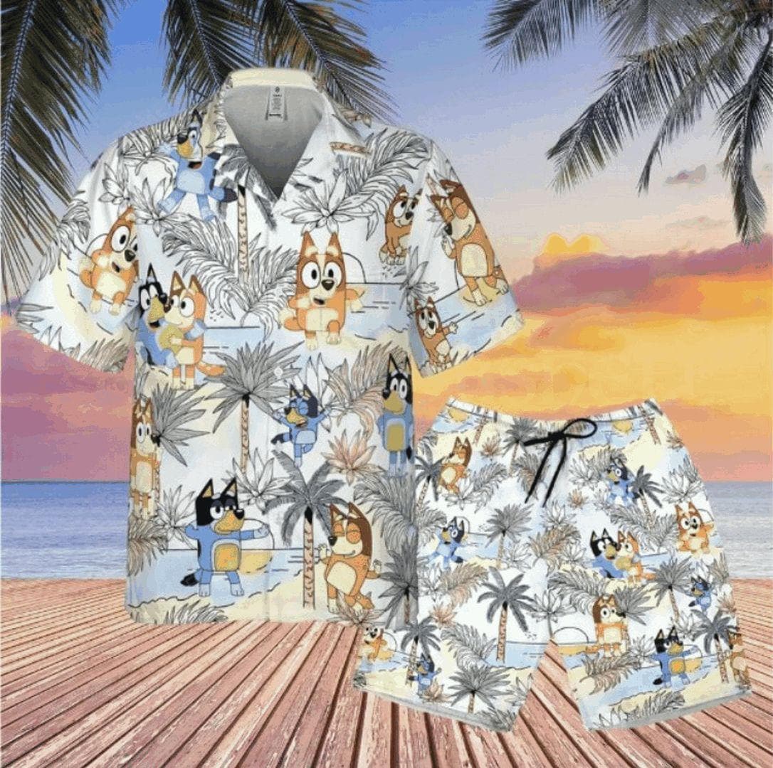 Blueydad Hawaiian Shirt And Shorts Matching Family Outfit