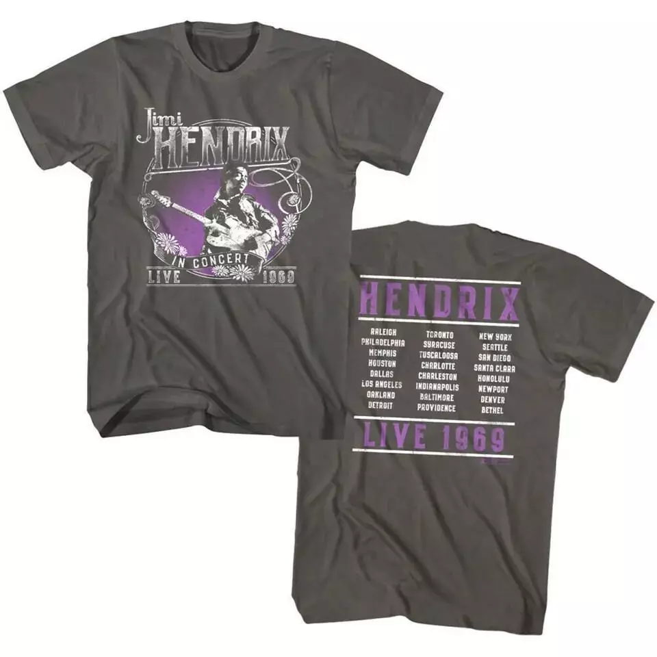 Jimi Hendrix Men S T-shirt Live Concert Tour 1969 T-shirt