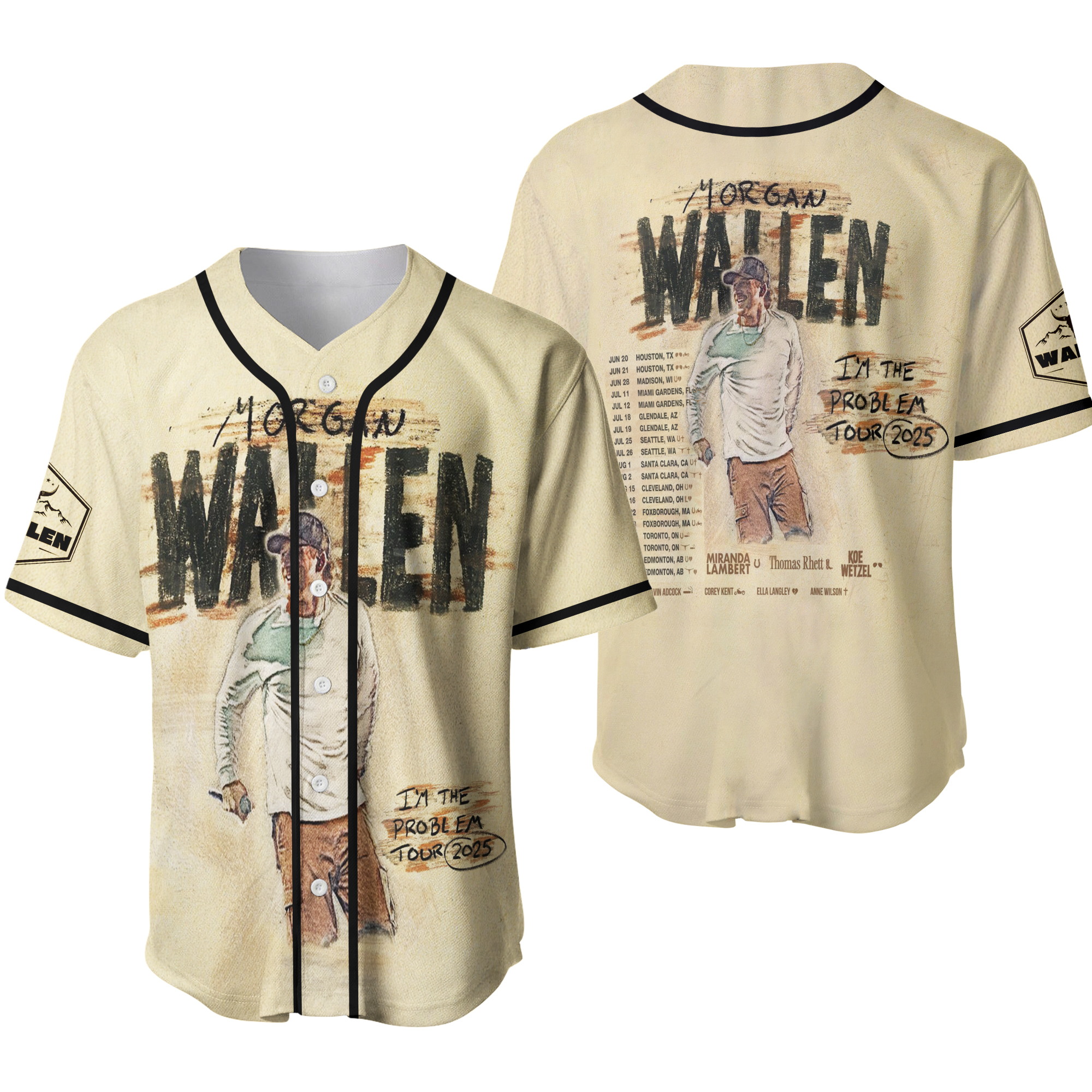 Morgan I'm The Problem Tour 2025 Jersey, Wallen Concert 2025 Jersey
