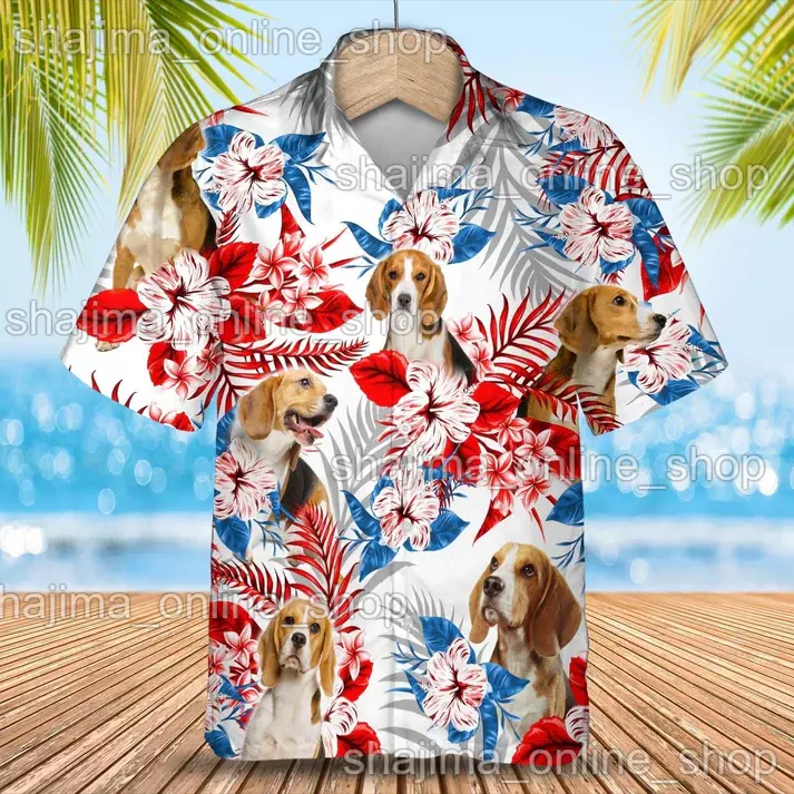 Beagle Tropical Hawaiian Shirt