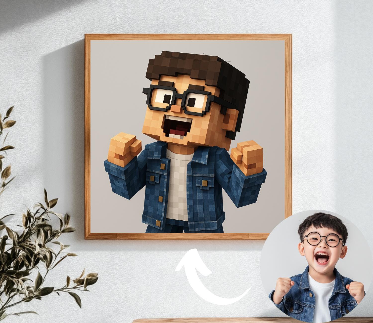Custom Minecraft-poster From Photo | Personalized Gamer Gift | Minecraft Fans